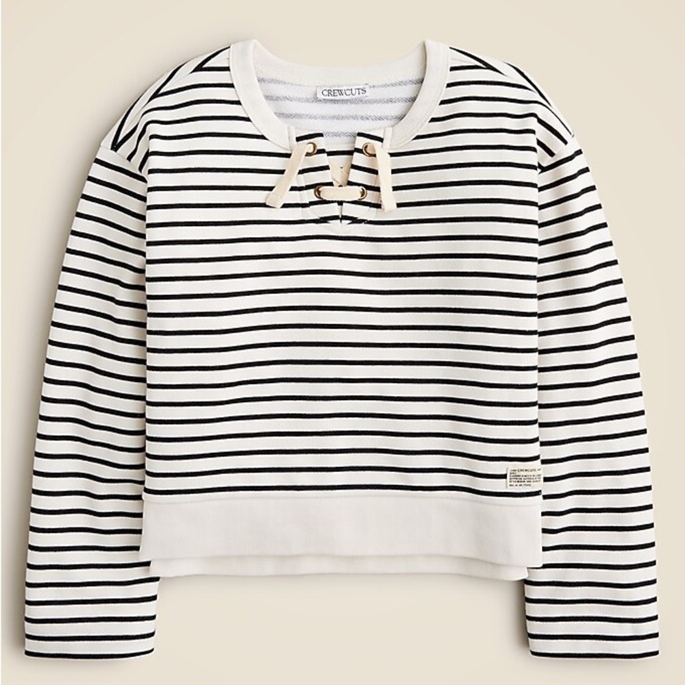 CREWCUTS Girls lace-up sweatshirt in terry